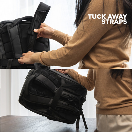 EDBK14-BLK-01_Nomatic_Backback14L_07_Straps Sugerencia de uso Mochila para laptop 14L Nomatic