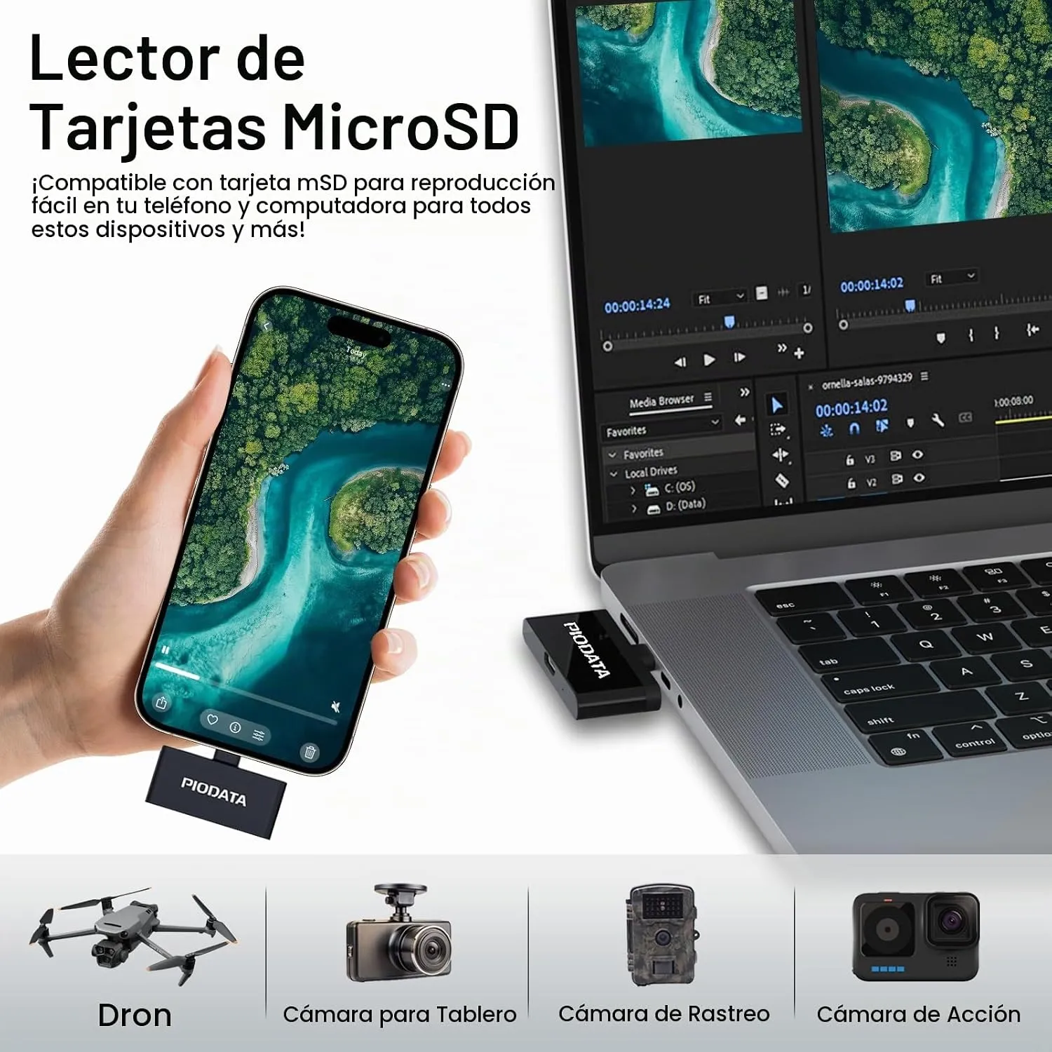 IX Flash Negro Uso Dron Lap ESP