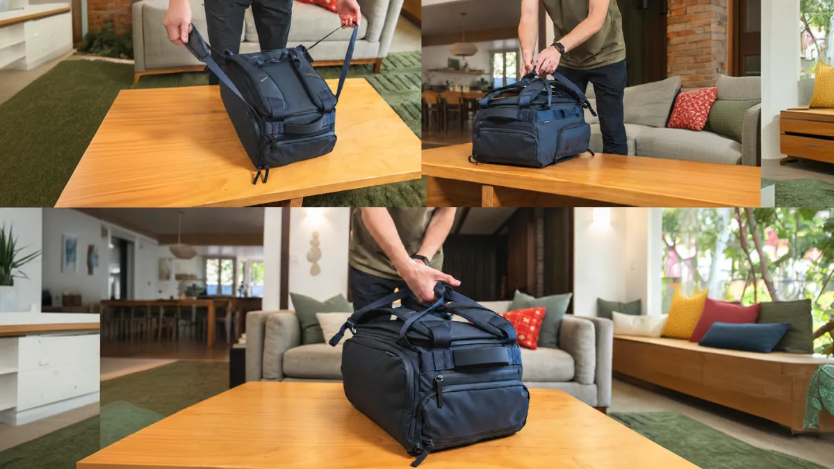 Equipaje de mano y accesorios de viaje organizados